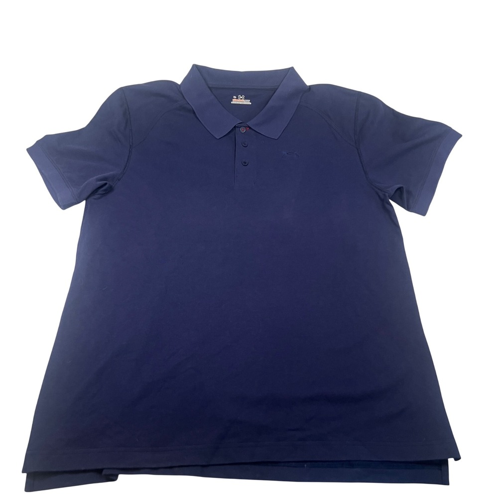 Under Armour Mens XL Navy Blue AllSeasonGear Short Sleeve Pique Polo Shirt